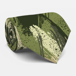 Corbata negra verde marrón camuflaje