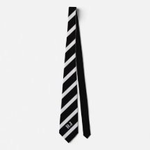 Corbata negra y gris con monograma