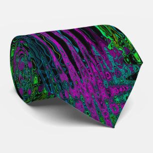 Corbata Negrita Magenta Resumen Groovy Olas Atómicas