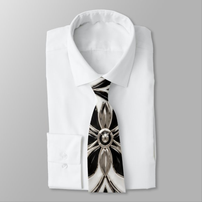 Corbata negro / blanco (Atado)