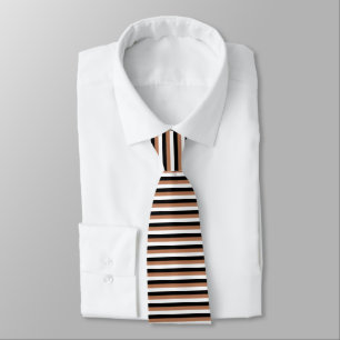 Corbata Negro, Brown y rayas blancas