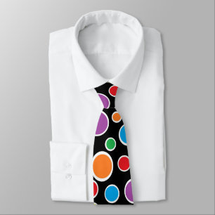Corbata Negro colorido de los lunares