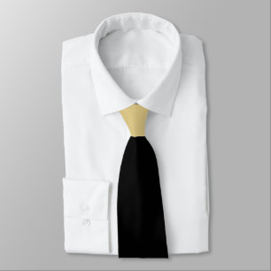 Corbata Negro con contraste del nudo del oro