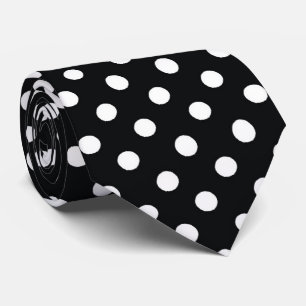 Corbata Negro con puntos blancos