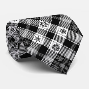 Corbata Negro copo de nieve - Patrón de Navidades