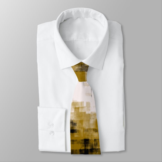 Corbata Negro dorado y blanco (Atado)