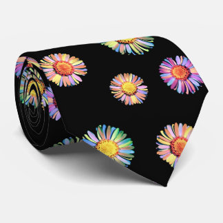 Corbata Negro Elegante y Colorido Clásico Floral Boho Dais