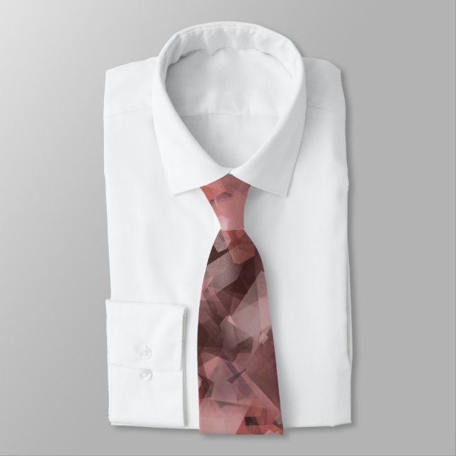 Corbata Negro Gris Rosa Blanco Moderno Geométrico Abstract (Atado)