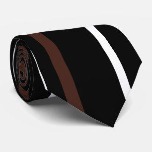 Corbata Negro moderno, rayas marrones y blancas, delantero