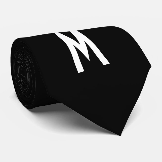 Corbata Negro moderno simple (Enrollado)
