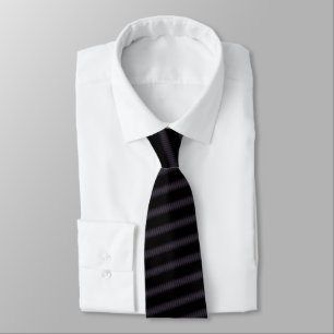 Corbata Negro morado rayado único