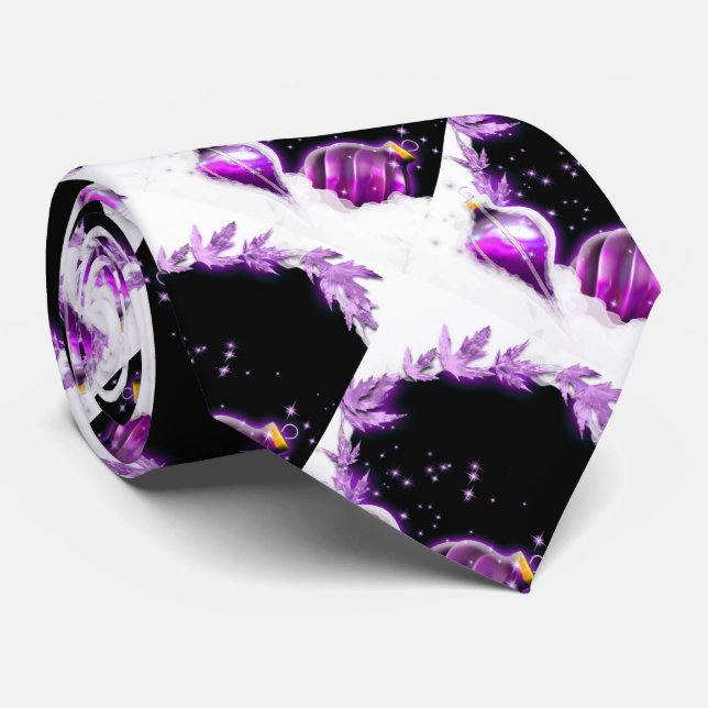 Corbata Negro púrpura de los baubels de la nieve del (Enrollado)