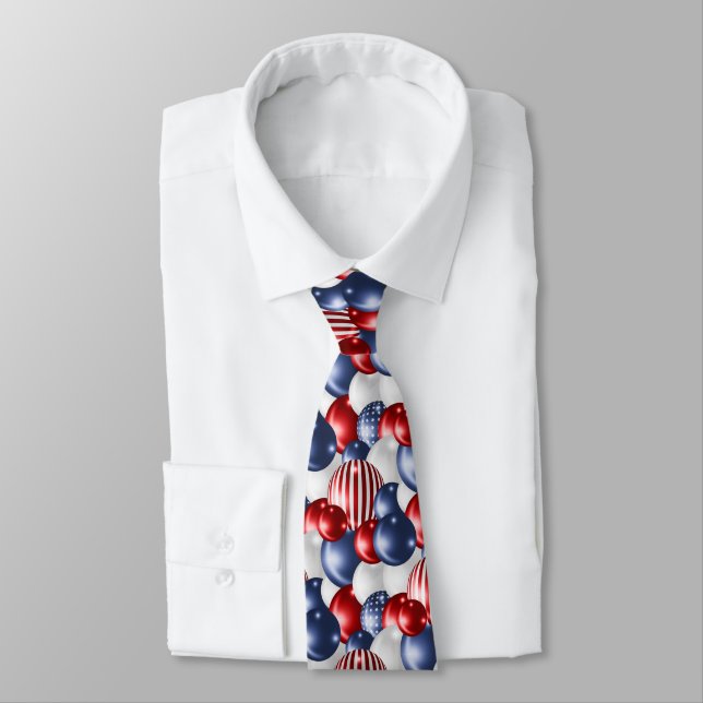 CORBATA NEGRO ROJO BLANCO PATRIOTA (Atado)
