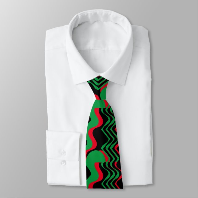 CORBATA NEGRO ROJO Y VERDE (Atado)