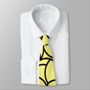Corbata Negro y Amarillo Mezclados Abstracto