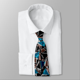 Corbata Negro y azul, poligonal, abstracto, teórico de ori