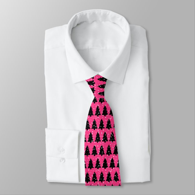 Corbata Negro y fucsia (Atado)
