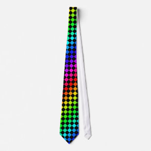 Corbata Negro y lazo de los diamantes del arco iris