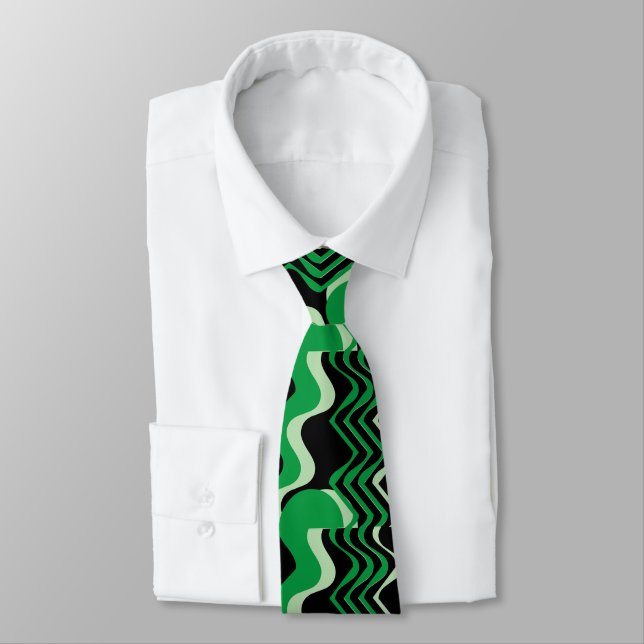 CORBATA NEGRO Y VERDE (Atado)