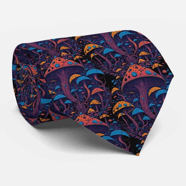 Corbata Neon Dreamscape de Hongos (Enrollado)