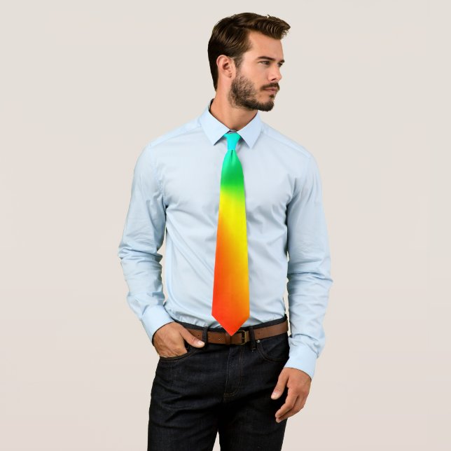 Corbata Neon Gradient Rainbow Abstract (In situ)