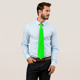 Corbata Neon Green Retro Simple Trendy Modern 80