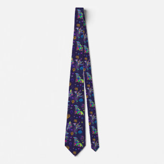 Corbata Neon Halloween espeluznantes murciélagos coloridos