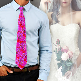 Corbata Neon Hawaiian Flowers Plumeria Frangipani Bold