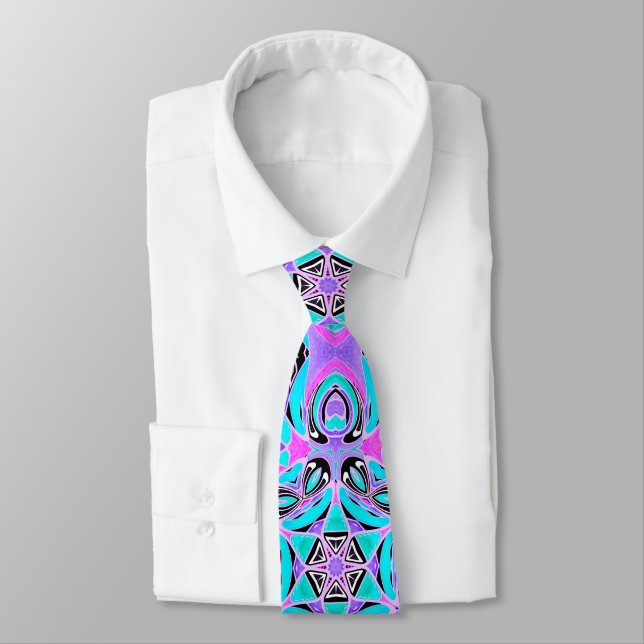 Corbata Neon kaleidoscope , mandala (Atado)