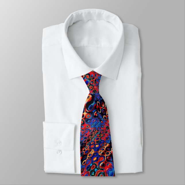 Corbata Neon Psychedelic Ripples Necesario (Atado)