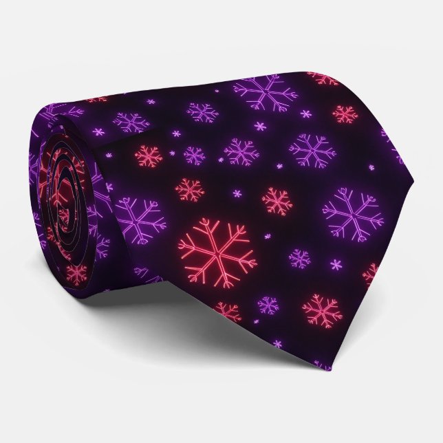 Corbata Neon Snowflakes (Enrollado)