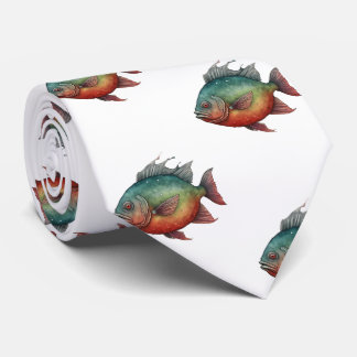 Corbata Neto de cuello - Serie acuarela: piraña