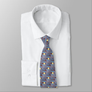 Corbata Neumático de acuarela de luna completa