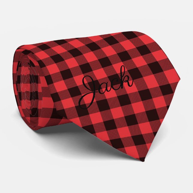 Corbata Neumático de cuello monogramado rojo con guarnició (Enrollado)