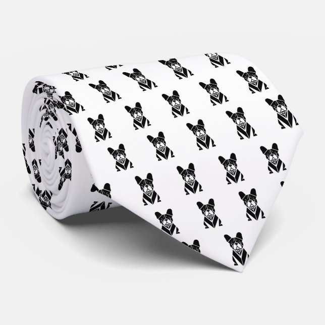 Corbata Neumático de minimalismo de Bulldog francés (Enrollado)