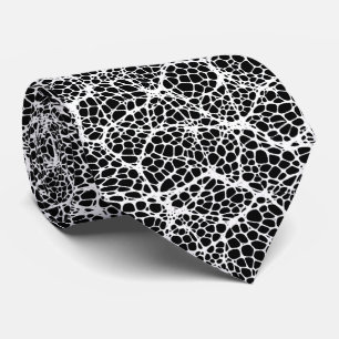 Corbata Neumático de patrón orgánico moderno en blanco y n