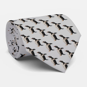 Corbata Neumático de pingüino frenético (gris claro)