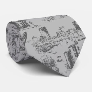 Corbata Neumático del cuello gris de la toile de Boston