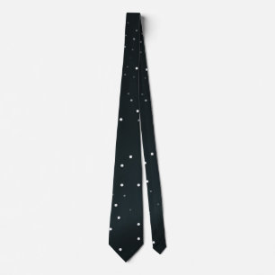 Corbata Neumático negro con elegante patrón de puntos blan