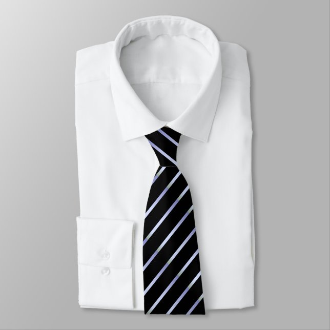Corbata Neumático negro con franjas plateadas-blancas (Atado)