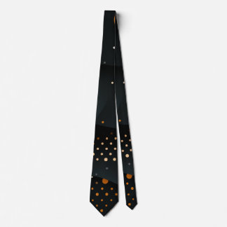 Corbata Neumático negro moderno con patrón de punto Naranj