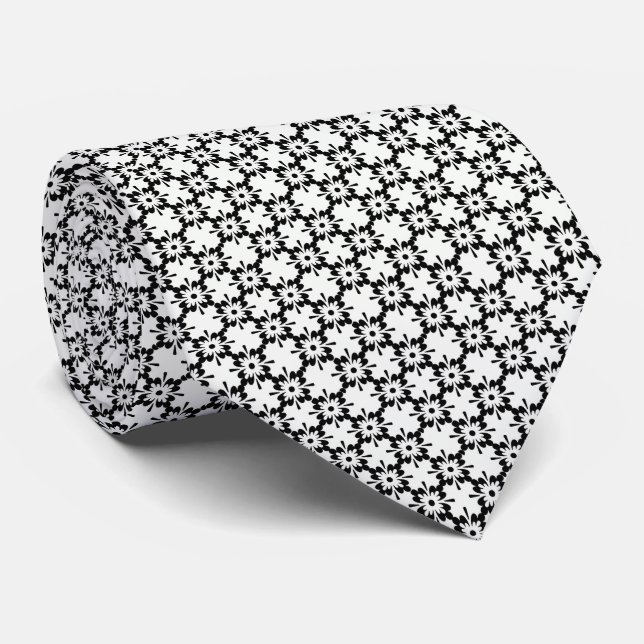 Corbata Neumático/negro y blanco (Enrollado)