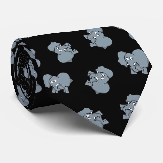 Corbata Neumático Personalizado elefante gris (Enrollado)