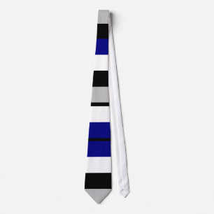 Corbata Neumático rayado negro/gris/azul/blanco