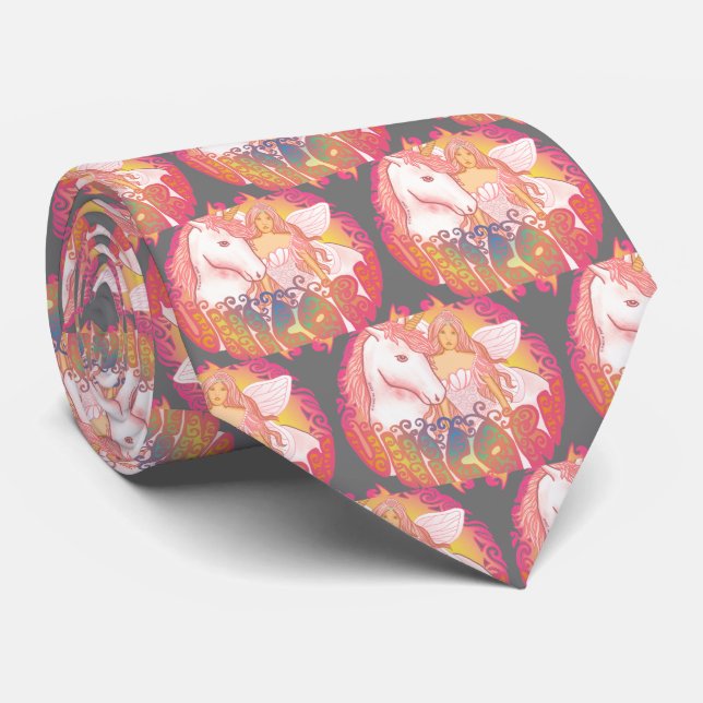 Corbata Neumático retro unicornio (Enrollado)