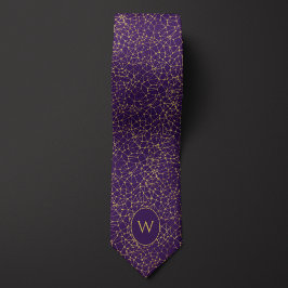 Corbata Neuronas moradas y doradas