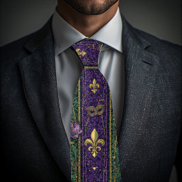 Corbata New Orleans Ornate Fleur-de-lis Motif Heritage