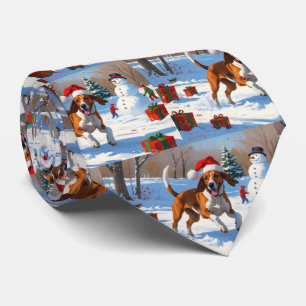 Corbata Nieve festiva de Navidades de Foxhound ingleses es