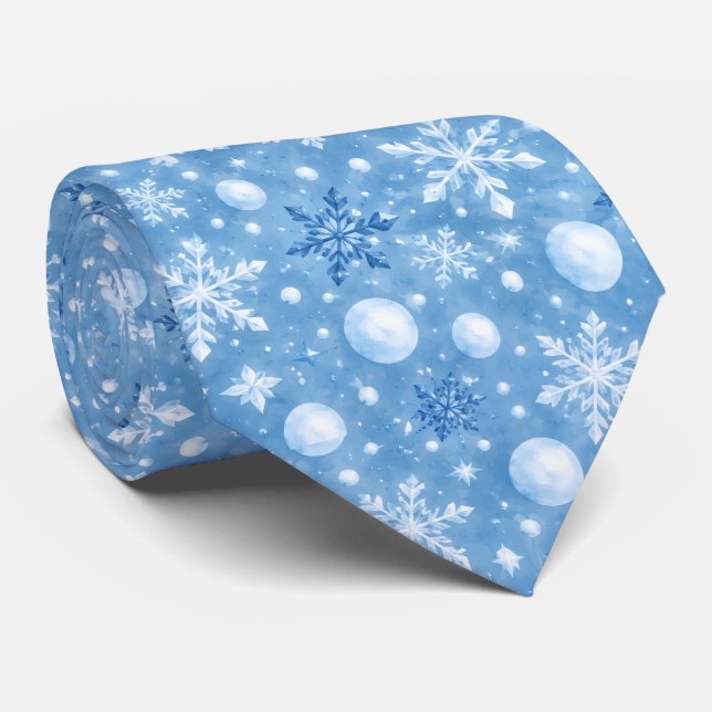 Corbata Nieve Invernal (Enrollado)