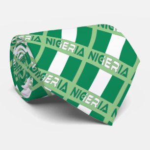 Corbata Nigeria y la bandera nigeriana enaltecida